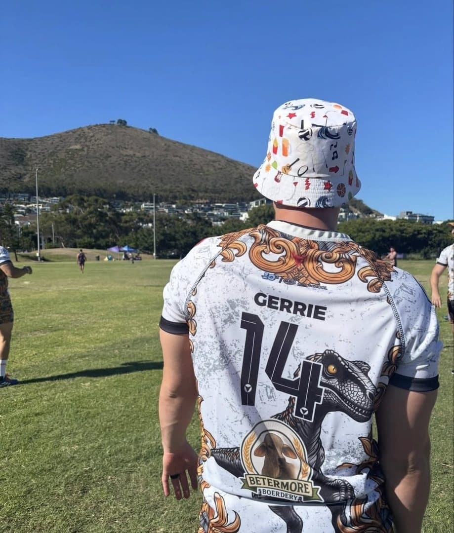 The back of a Raptors 2026 jersey, number 14, with Lion's Head behind